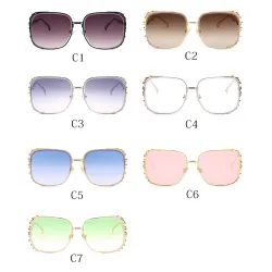 Lunettes de soleil Vintage Steampunk Square Rhinestone